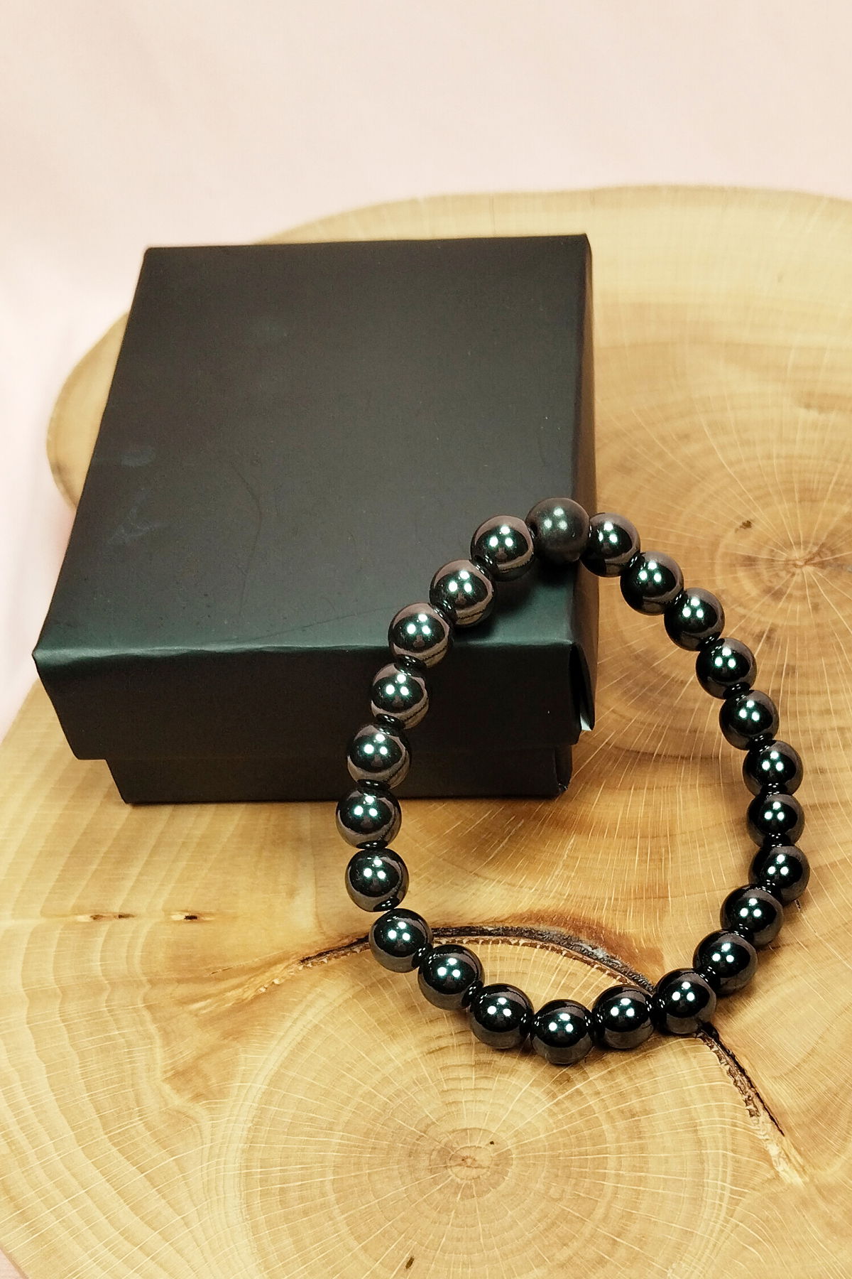 Hematite Natural Stone Bracelet Boxed