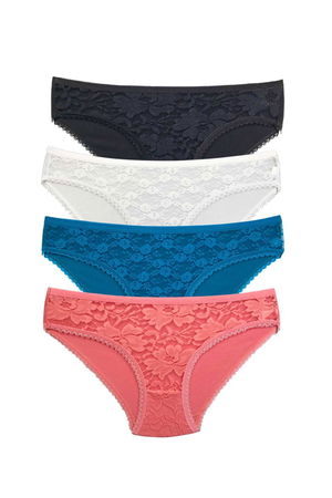 4 Pcs Lace Front Transparent Women Slip Panties S149