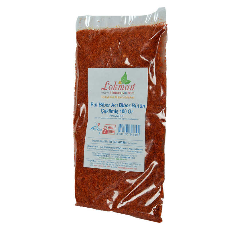 Chili Pepper Flakes Very Hot Pepper Poison Bitter Whole Pepper Ground 100 Gr Package