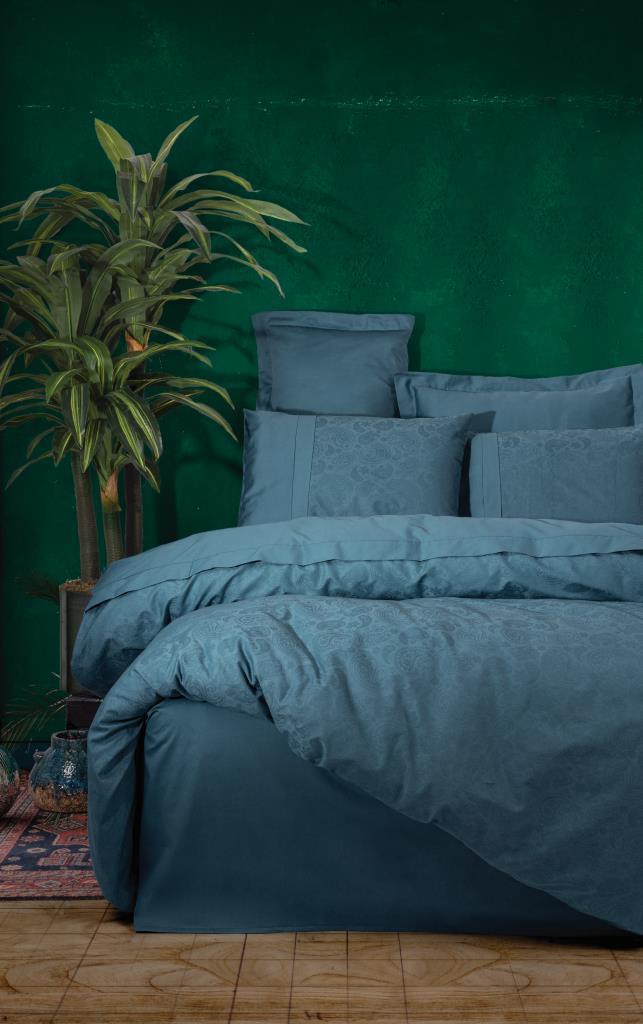 Double Jacquard Satin Duvet Cover Set Sante Petrol