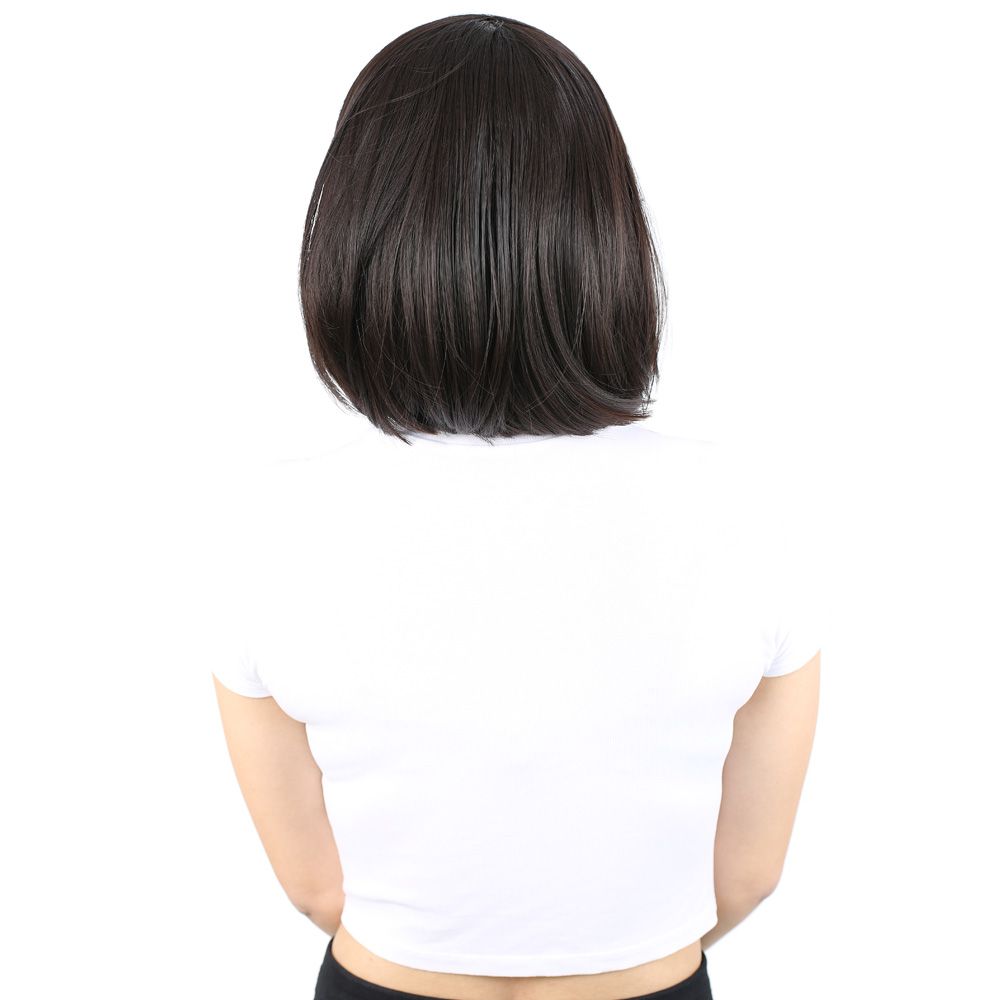 Kanekalon Fiber Synthetic Wig Short Straight / Brown with bangs