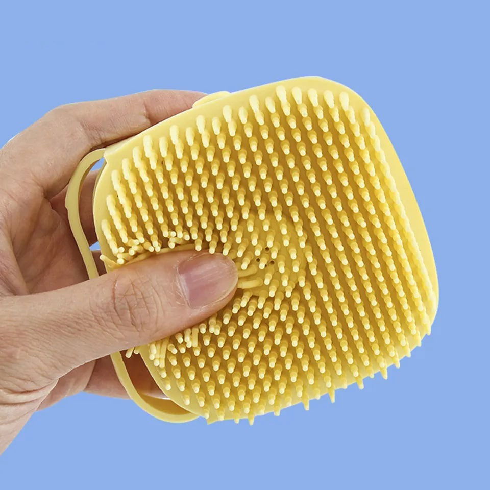 Multipurpose Pouch Brush Shampoo-Detergent Reservoir Silicone Shower -Pet-Kitchen Brush