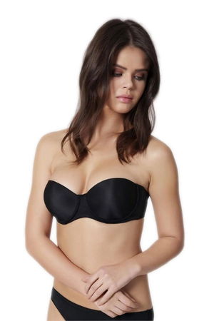 Women's Black Back Transparent Strapless Strapless Unpadded 2550