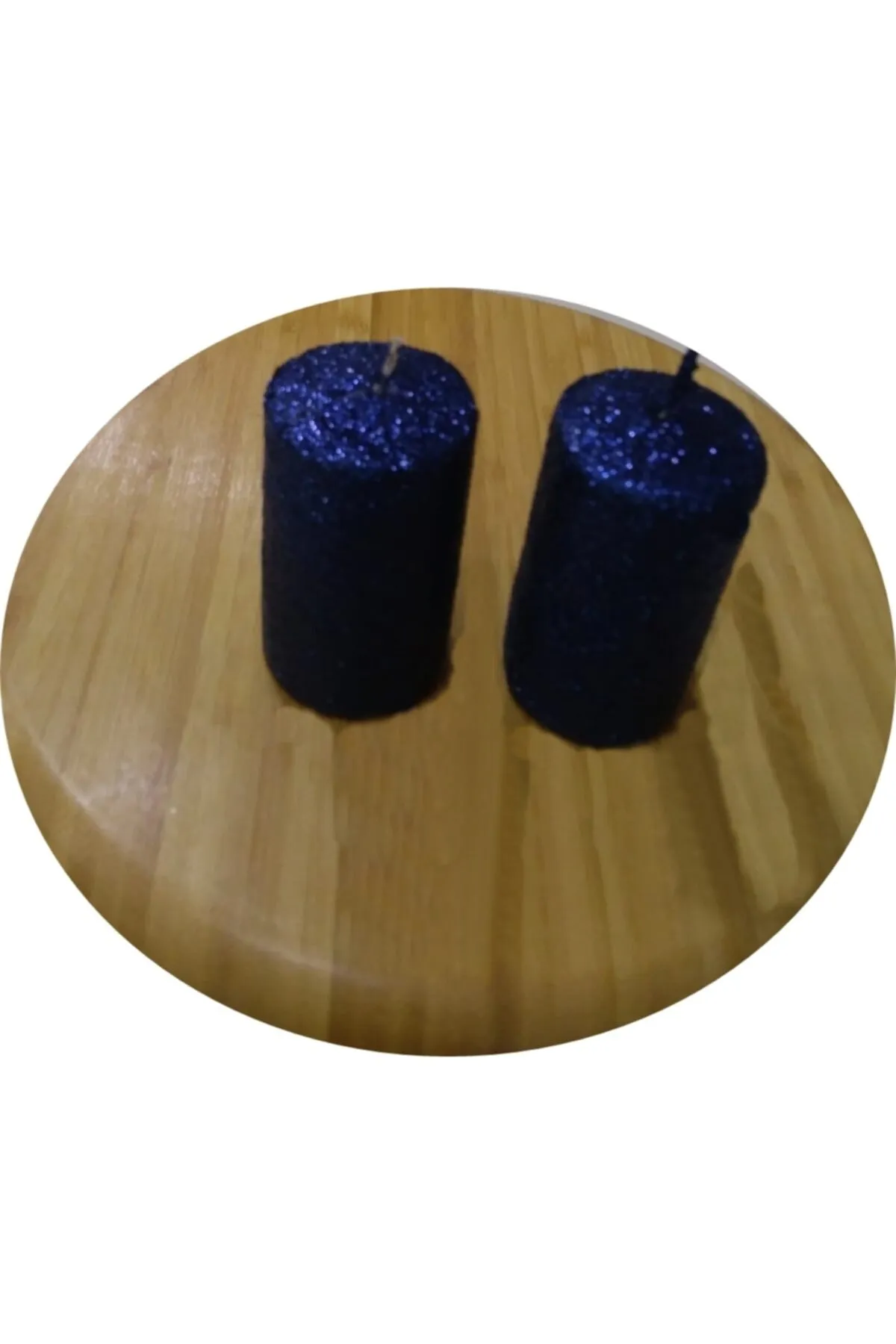 2-Piece Cylinder Glitter Candle Turk-G220