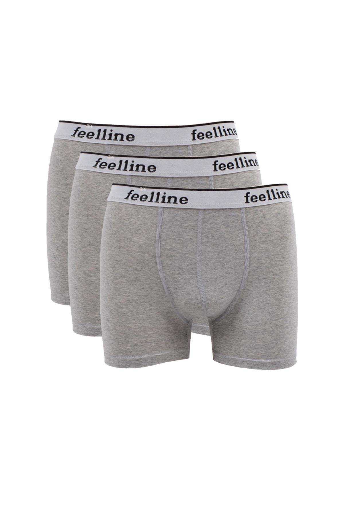 3 pcs Gray Cotton Natural Lycra Men's Boxers