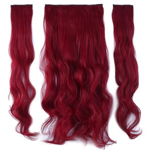 Kanekalon Fiber Synthetic Wavy Half Moon + 2 Side Hair Snaps / Red