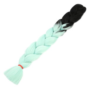 Synthetic Color Transition Hair / Black / Aqua Green For Afro Braid And Rasta