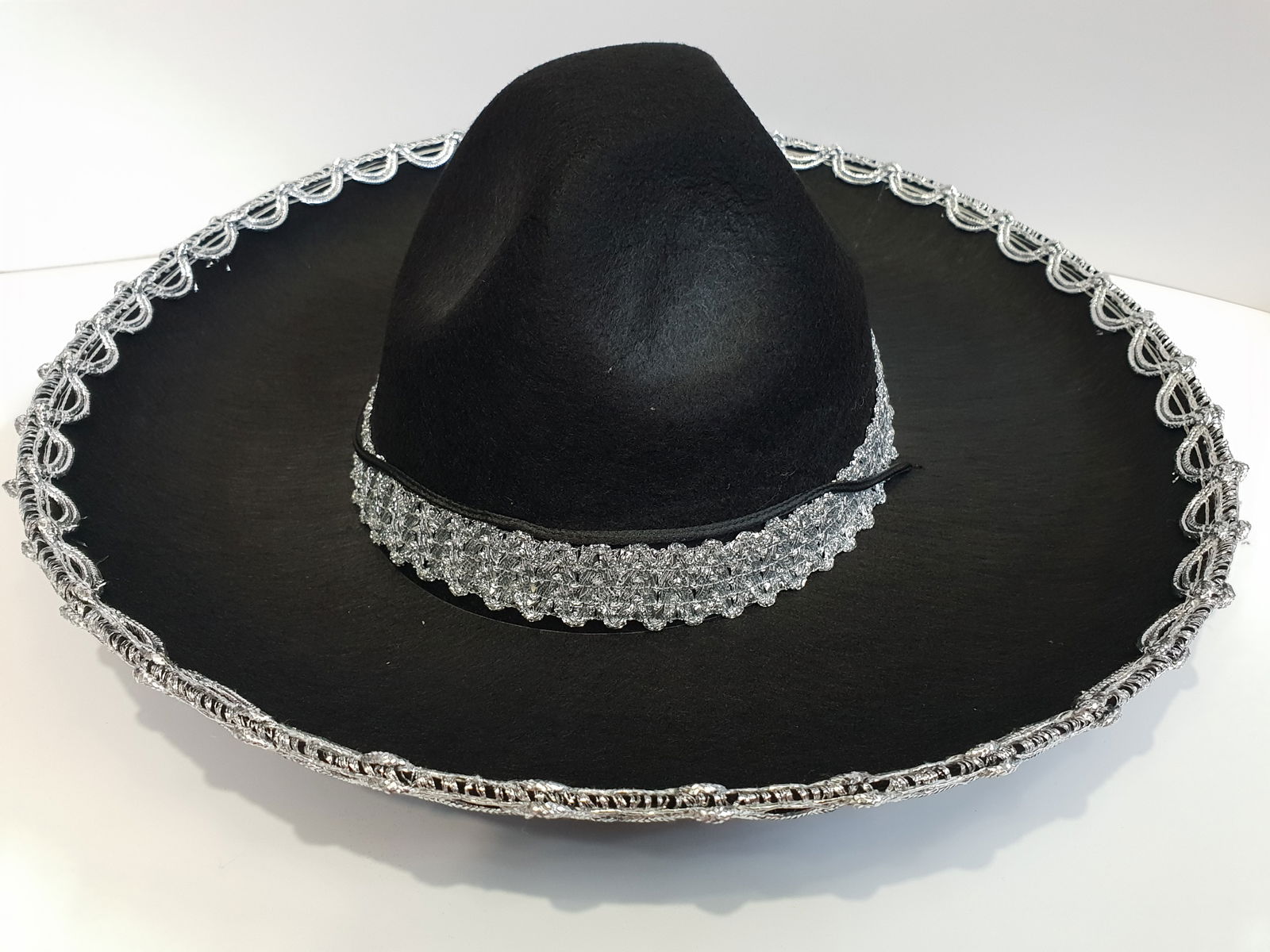 Silver Color Striped Mexican Mariachi Latin Hat 55 cm Kids