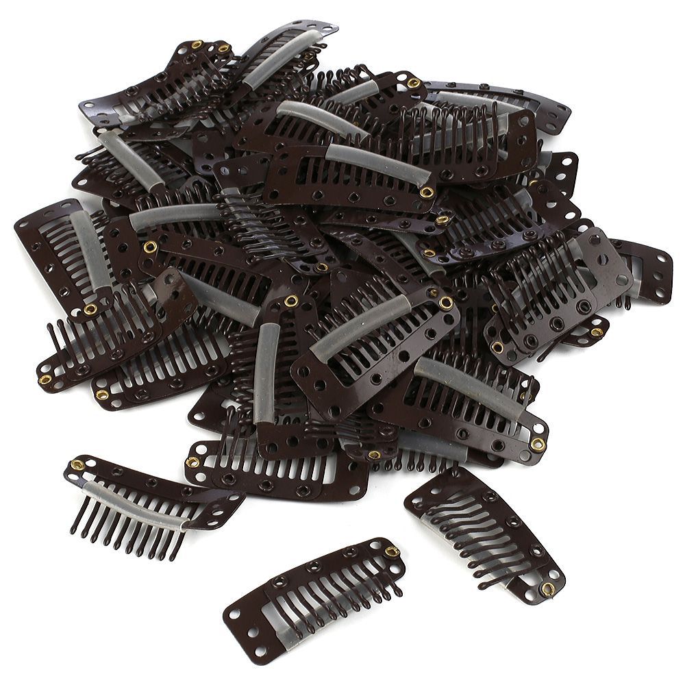 Hair Snap Clip Large / 10 Pcs / Dark Brown