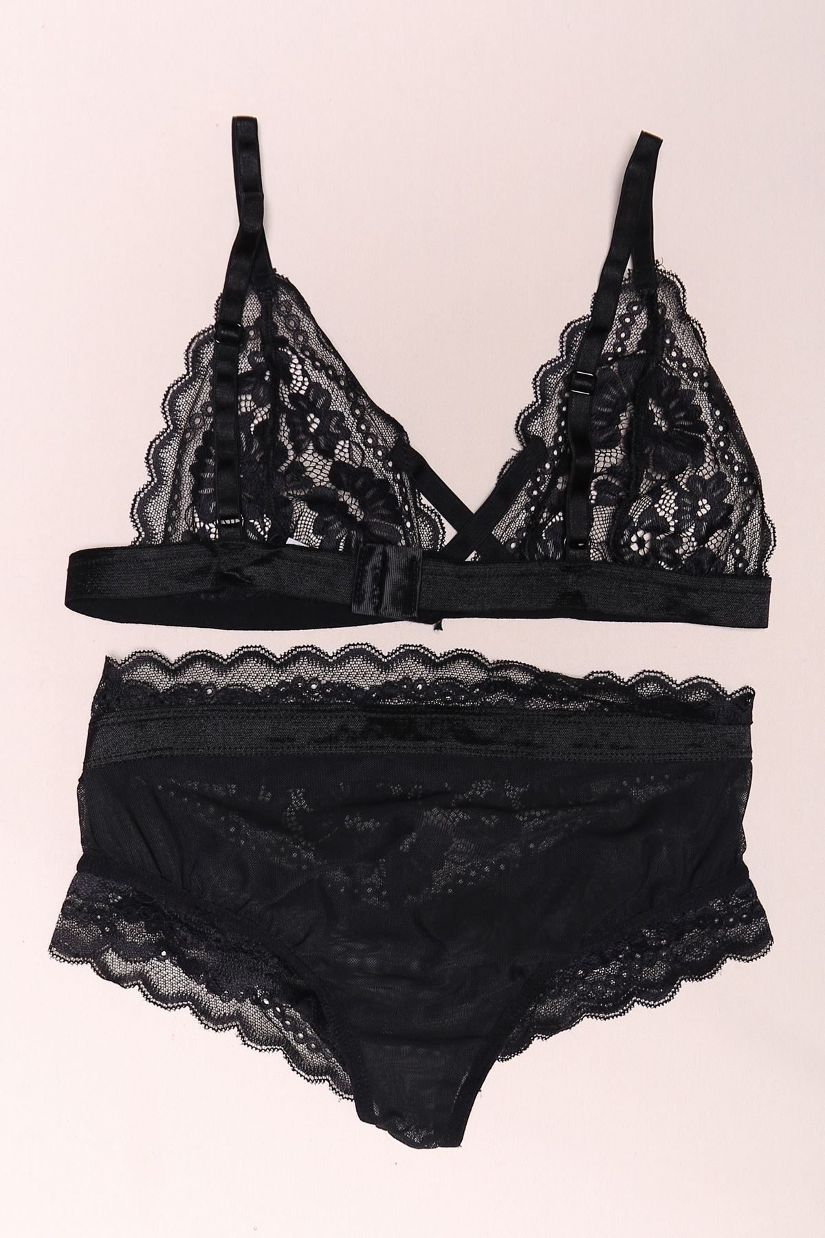 Special Design Garter Bra Set Black