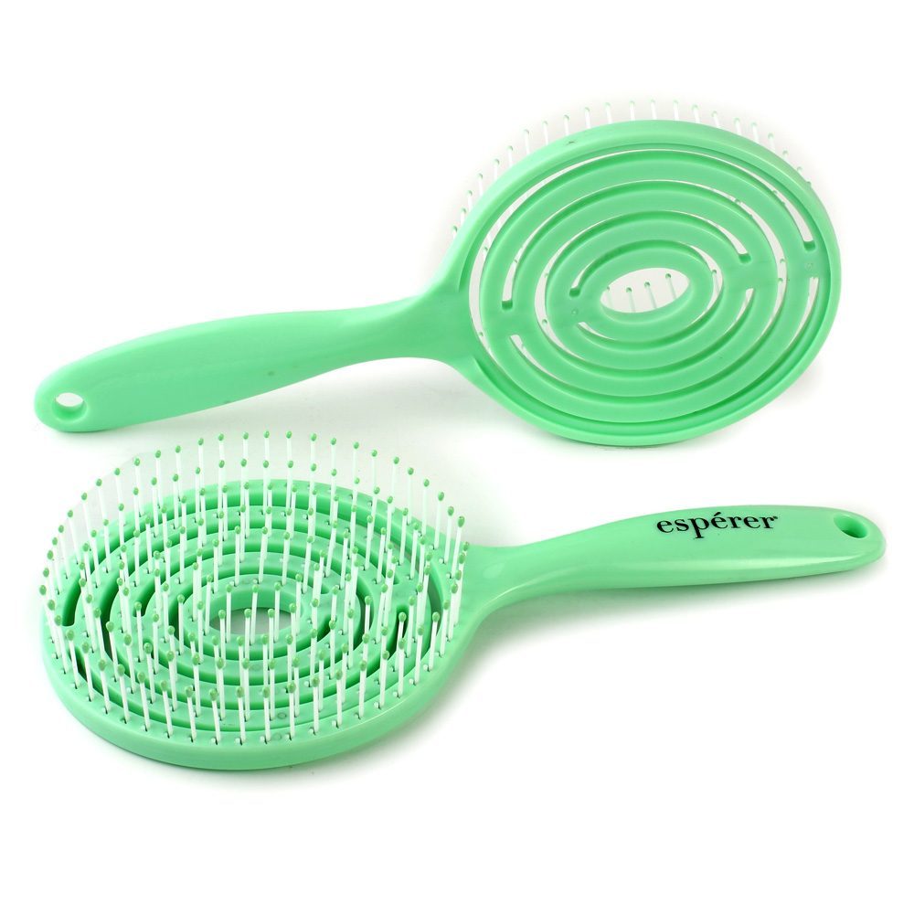 Special Hair Detangling Brush with Bun / Aqua Green / JT9212