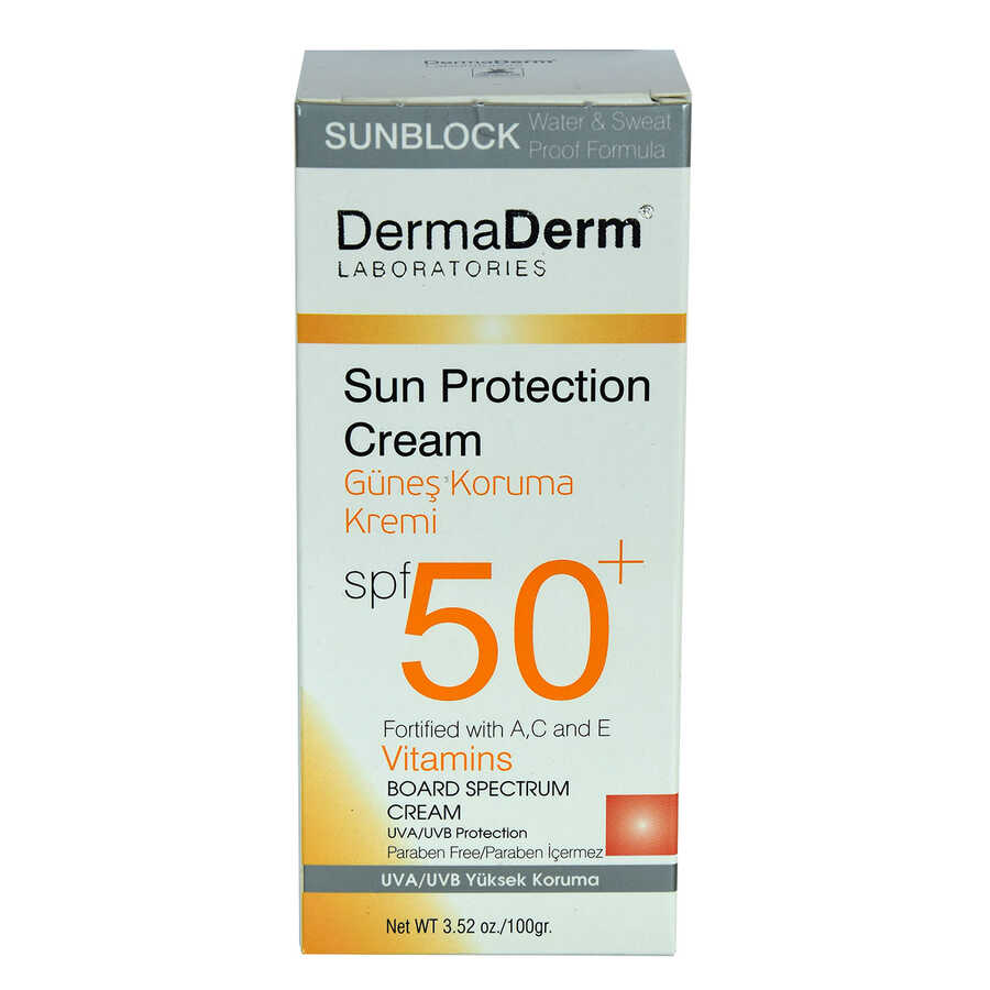 Sun Protection Cream Spf 50+ Factor Paraben Free UVA/UVB High Protection 100 Gr