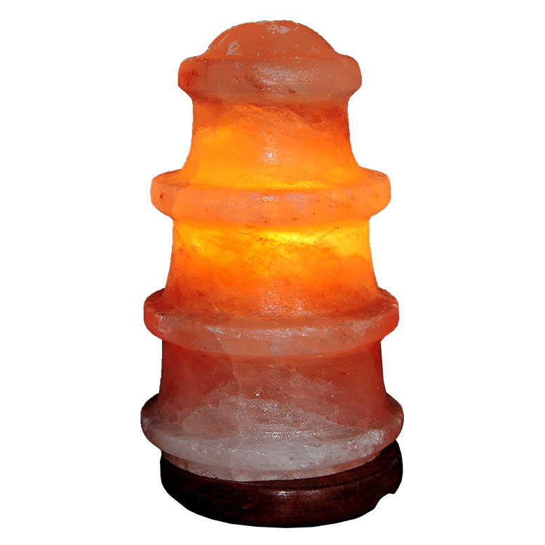 Lighthouse Shaped Natural Himalayan Rock Salt Lamp Pink 2-3 Kg With Wired Bulb