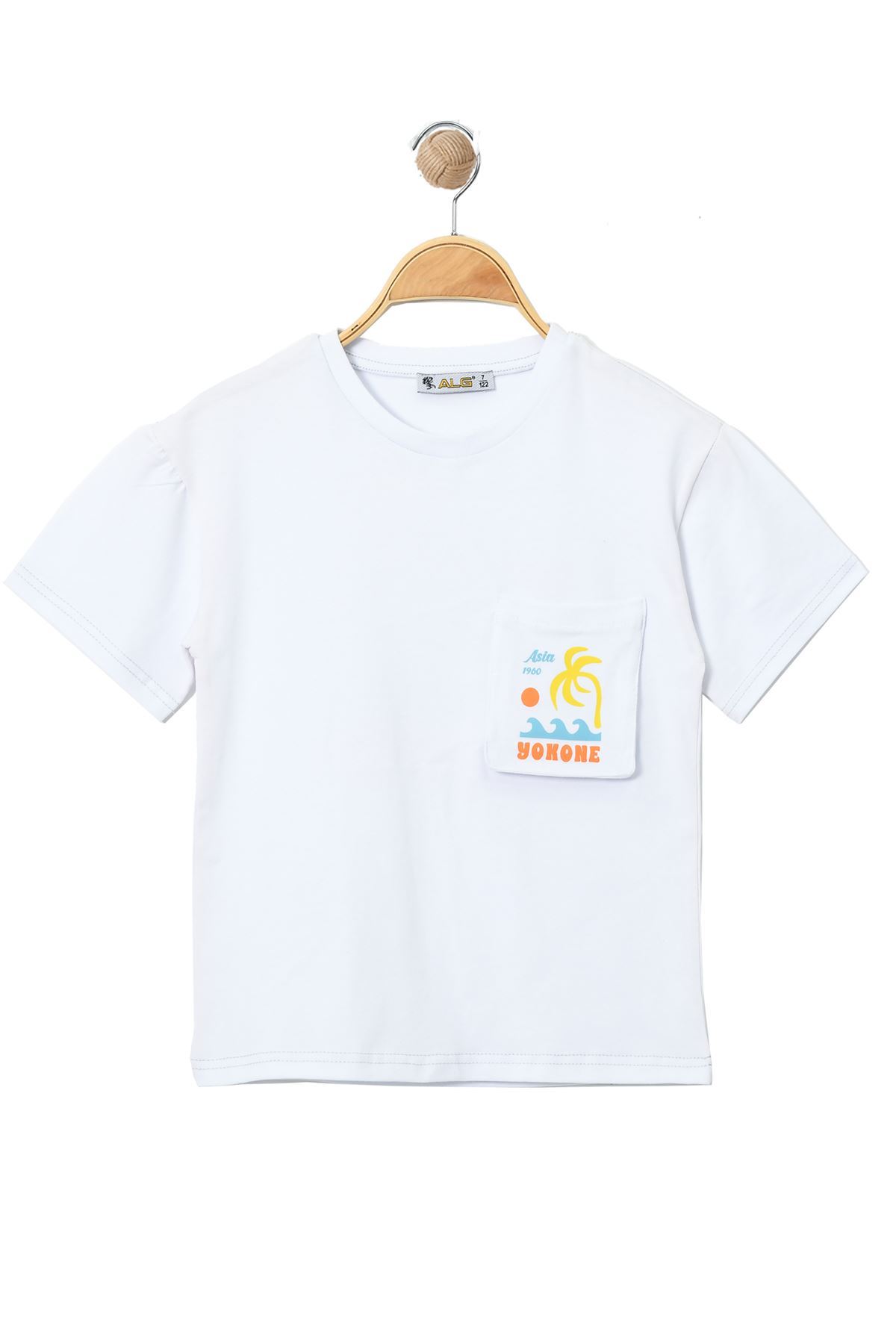 3-7 Years Pocket Printed T-Shirt White