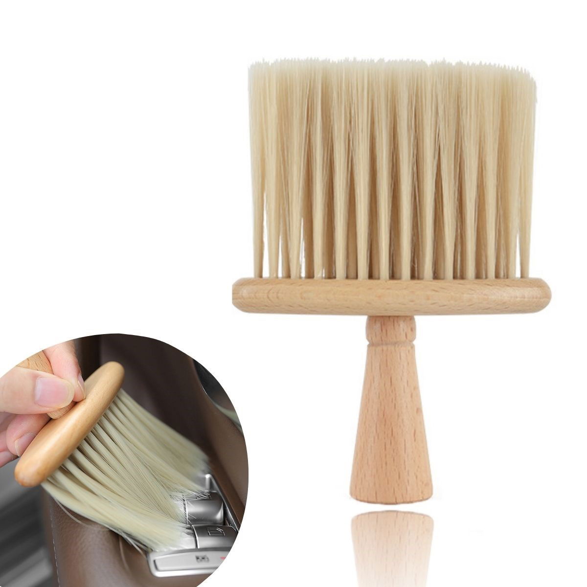 Wooden Handle Soft Bristle Cleaning Dusting Brush For Household Car