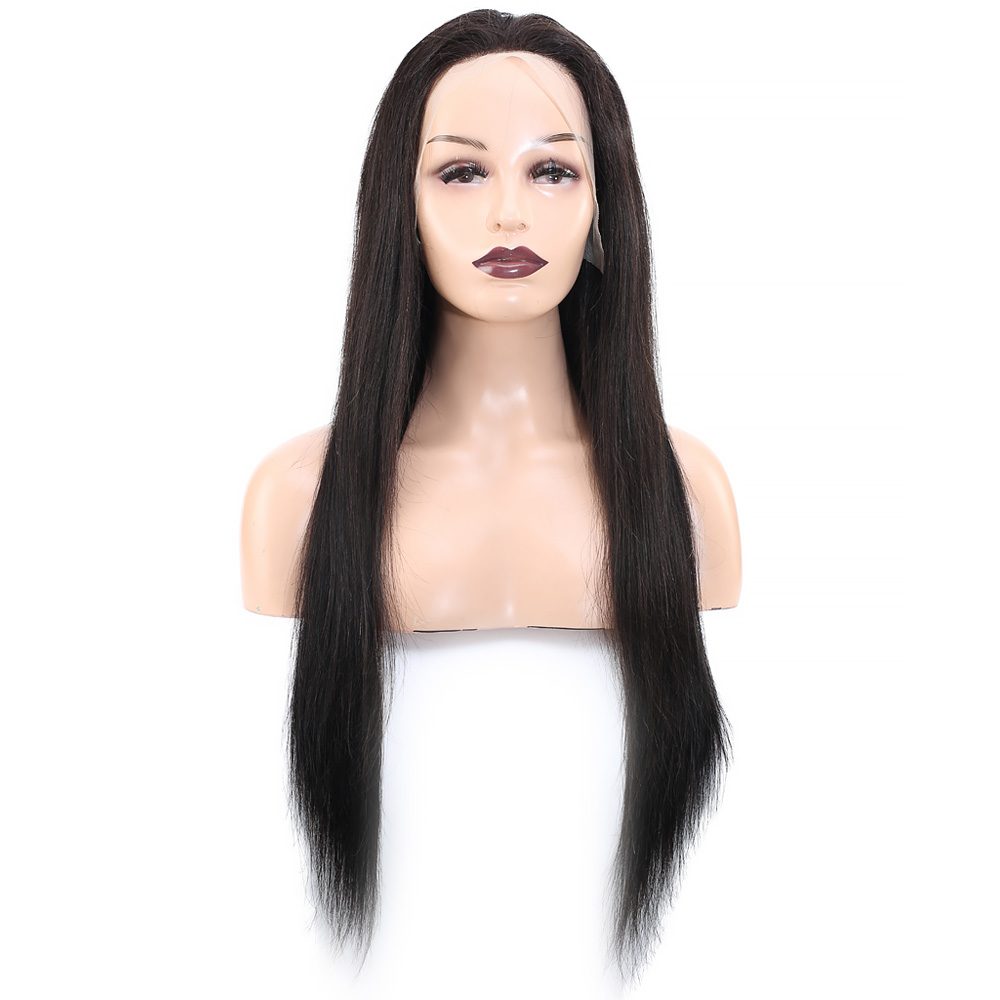 Front Lace Real Hair Tulle Wig Straight / Natural / 70/75cm