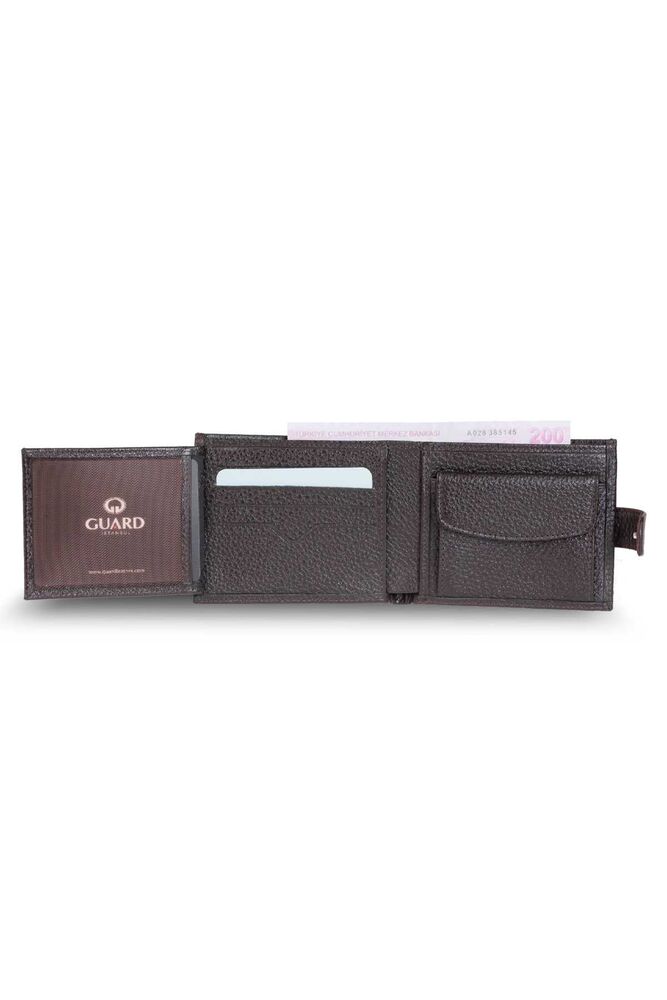 Brown Genuine Leather Men's Wallet with Patented Horizontal