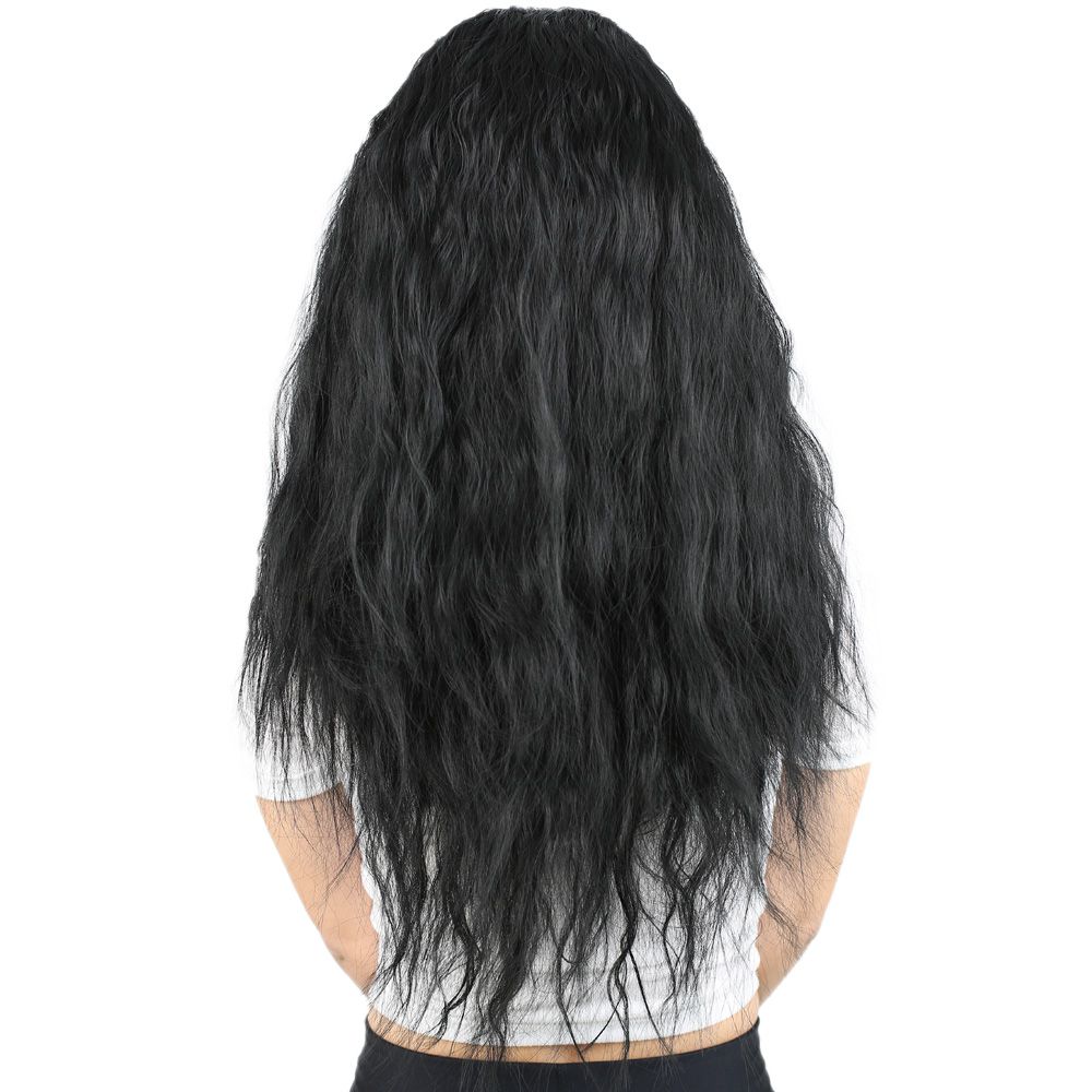 Fluffed Wavy Long Kanekalon Fiber Synthetic Wig / Black