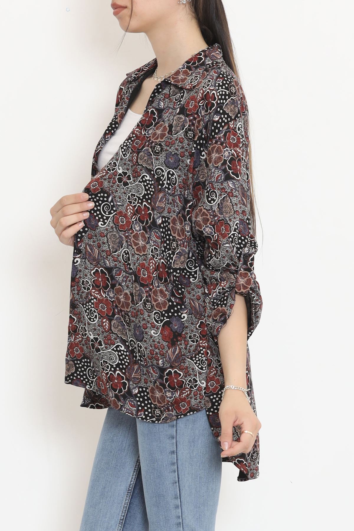 Viscose Patterned Shirt Blackcoffee2