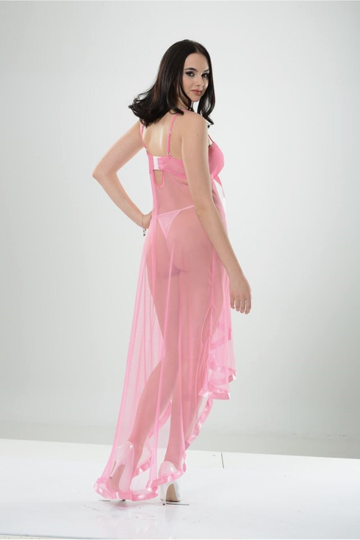 Pink Pet Tulle Chiffon Nightdress