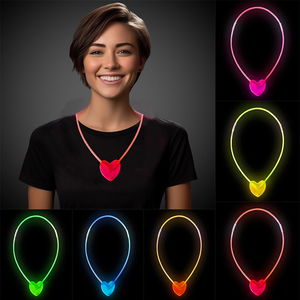 Glow In The Dark Glow Heart Shaped Pendant 6 Colors 6 Pcs