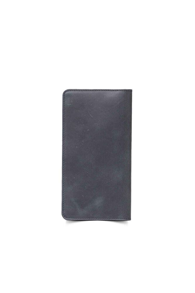 Antique Black Leather Men's/Women's Portfolio Wallet with Phone Entry