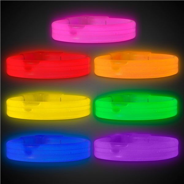 Glow Party Extra Thick Printable Phosphorescent Wristband 6 Colors 6 Pieces