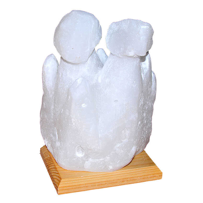 Two Chimney Fairy Chimney Shaped Natural Rock Salt Lamp Cankiri White 4 - 5 Kg with Wired Bulb