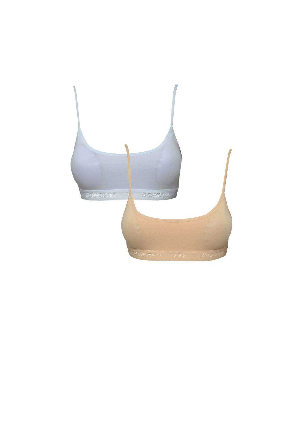 White and Skin Color Bustier with Padded Straps 2 pcs