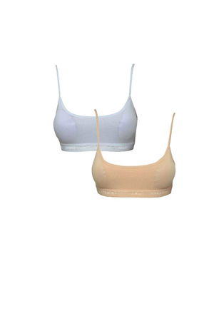 White and Skin Color Bustier with Padded Straps 2 pcs