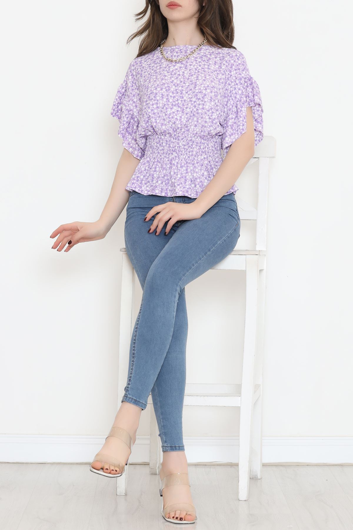 Shirred Blouse Purple