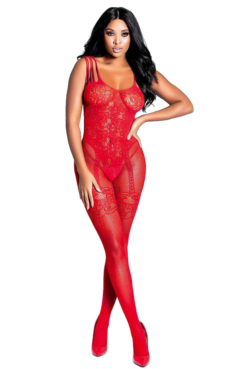 Women's Babydoll Fancy Dress Body Socks D30023 Red