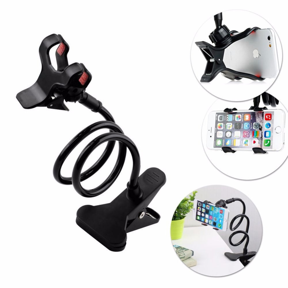 Acrobat Phone Holder with Spiral Body and Swivel Head - Black