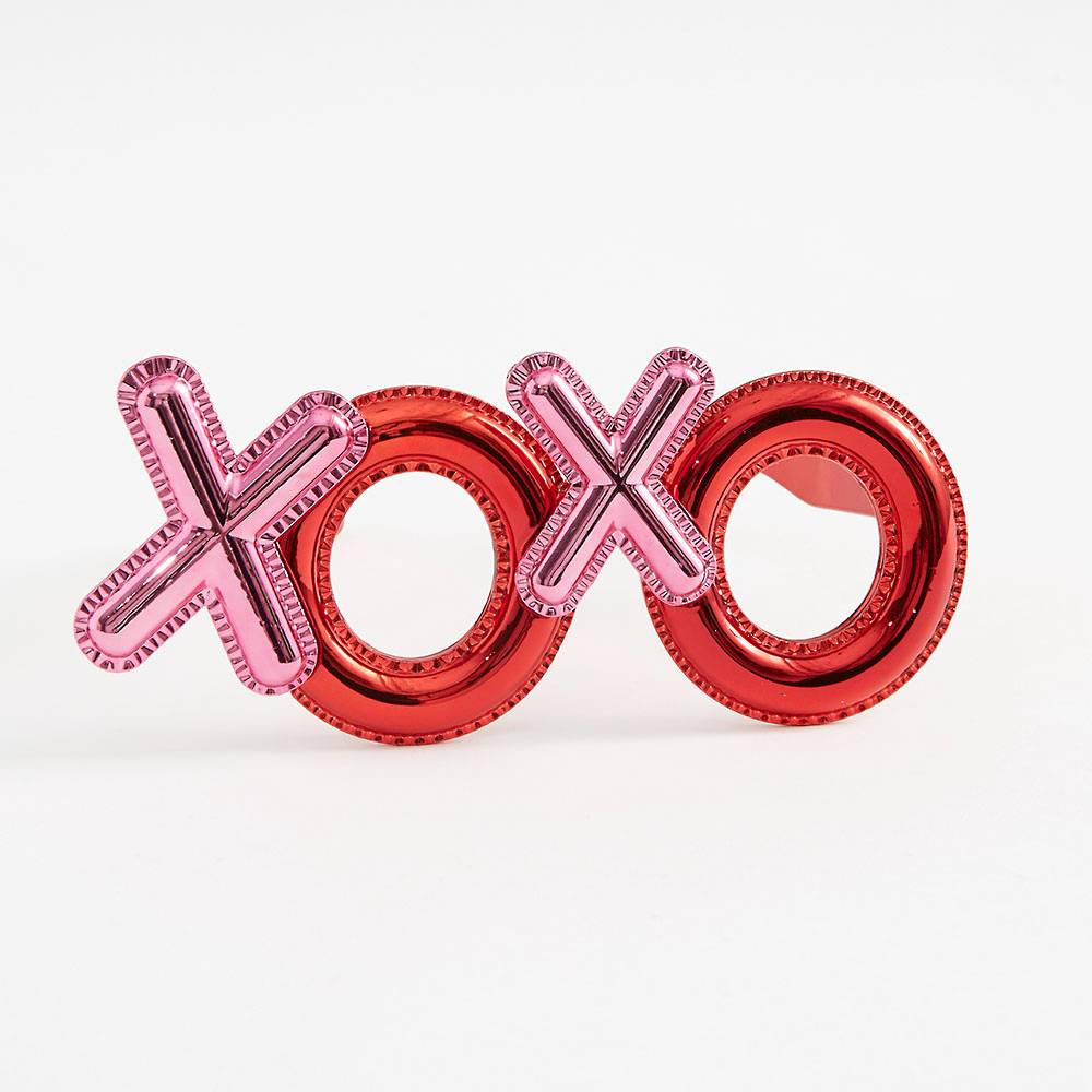 Red Color Xoxo Printed Party Glasses 17x7 cm