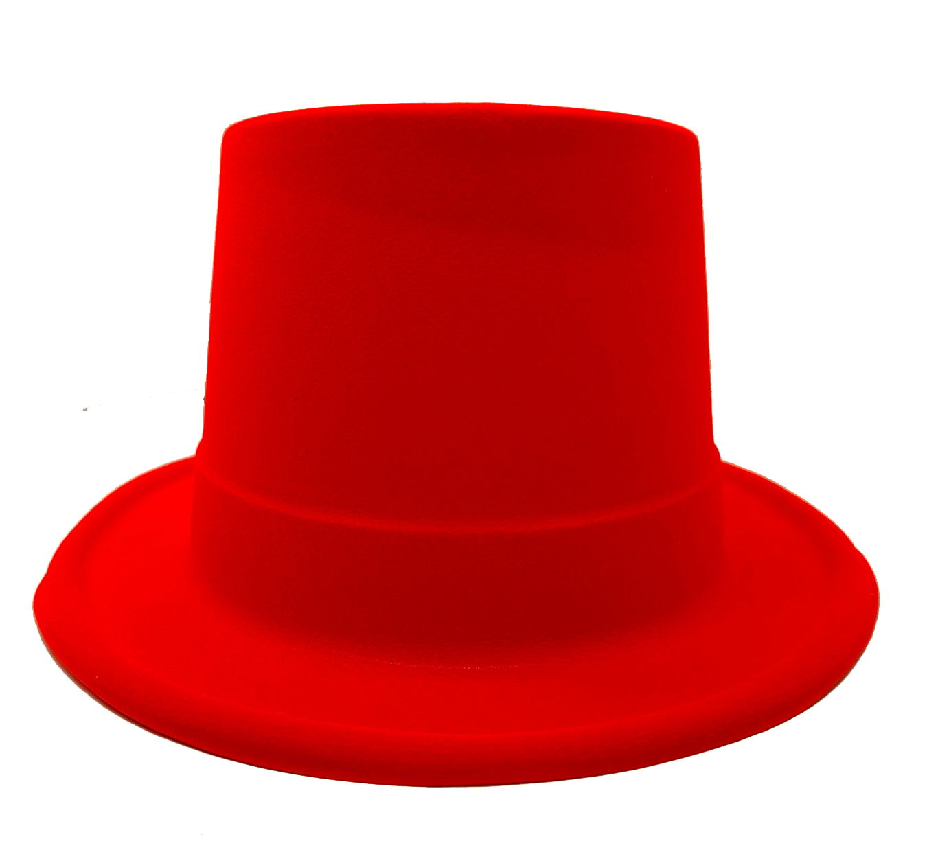 Red Color Plastic Nubuck Velvet Flocking Trilby Hat 11 cm