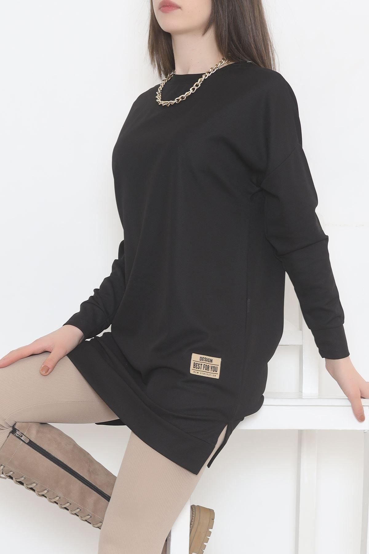 Crested Tunic Black