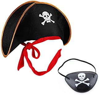 Captain Jack Kids Pirate Hat and Eye Patch Set