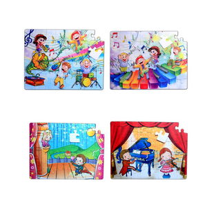 4 Set - 96 Piece Music and Scene 5+ Felt Jigsaw Puzzle - 5 Year Old Puzzle