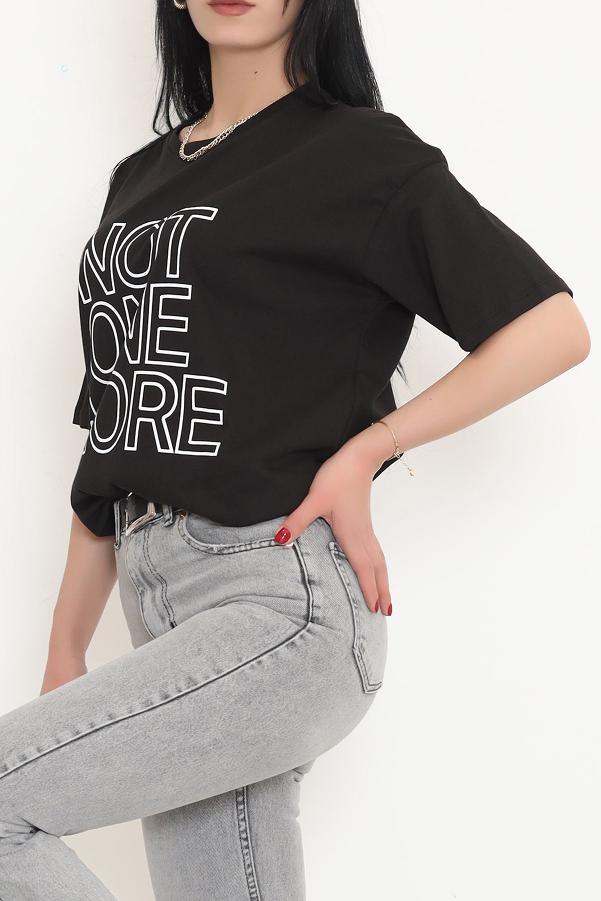 Printed Oversized T-Shirt Black