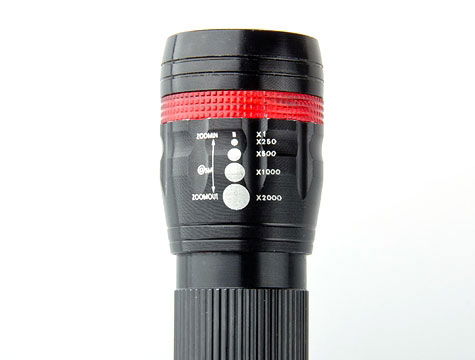 2 Km Range Aluminum Flashlight with Power Led and Zoom