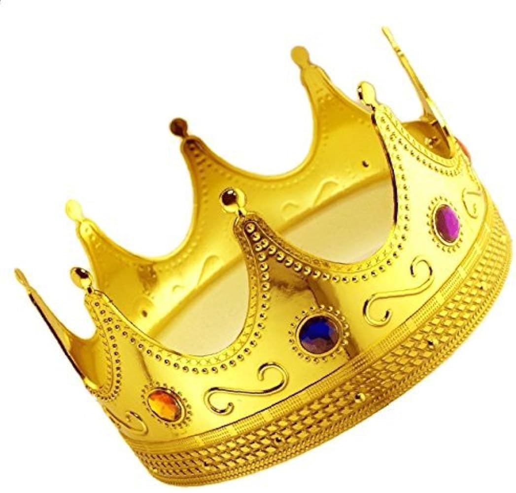 Gold Color Adult Child Compatible King Crown 60 cm