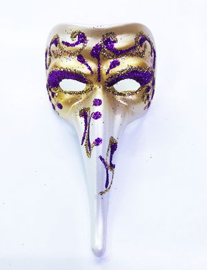 Purple Color Embroidered Ceramic Material Venice Long Mask Magnet