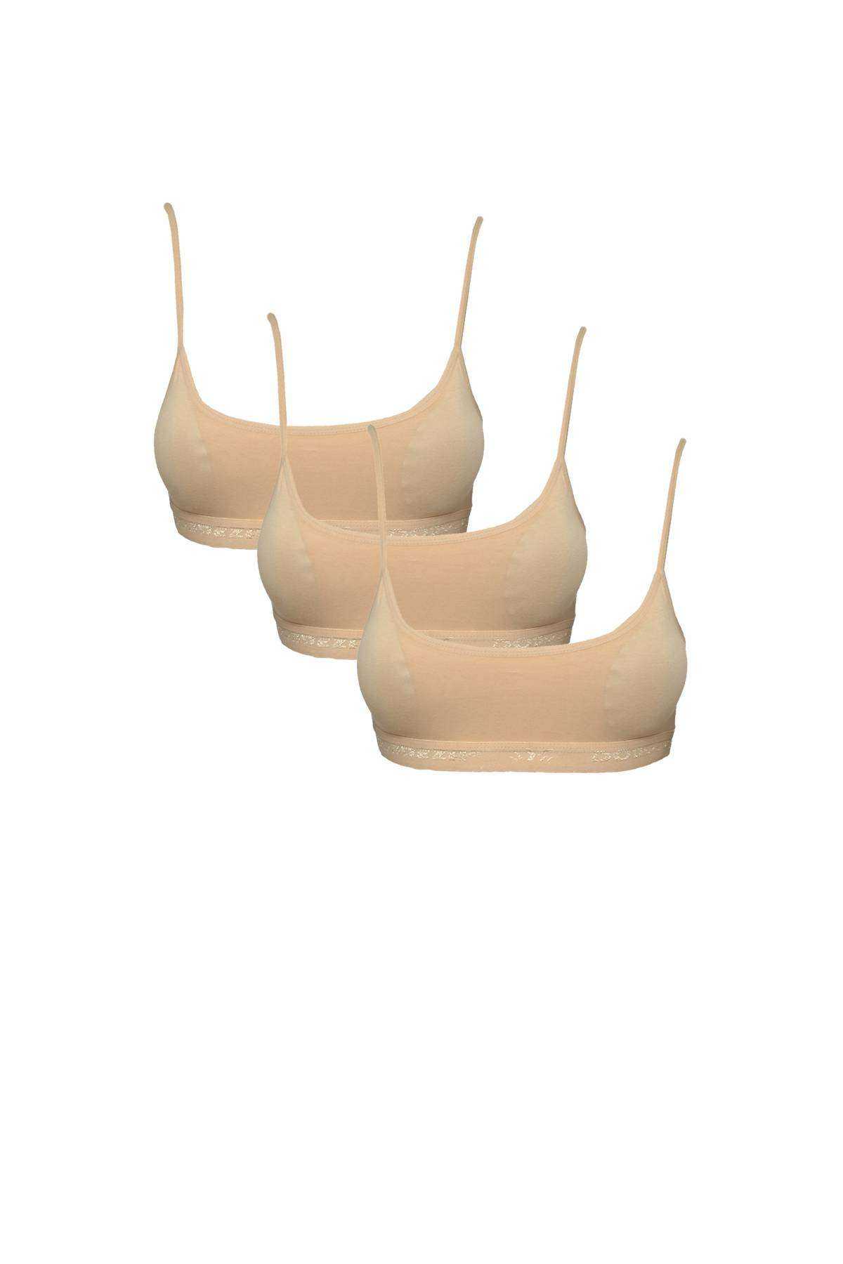 Skin Color Bustier with Padded Straps 3pcs