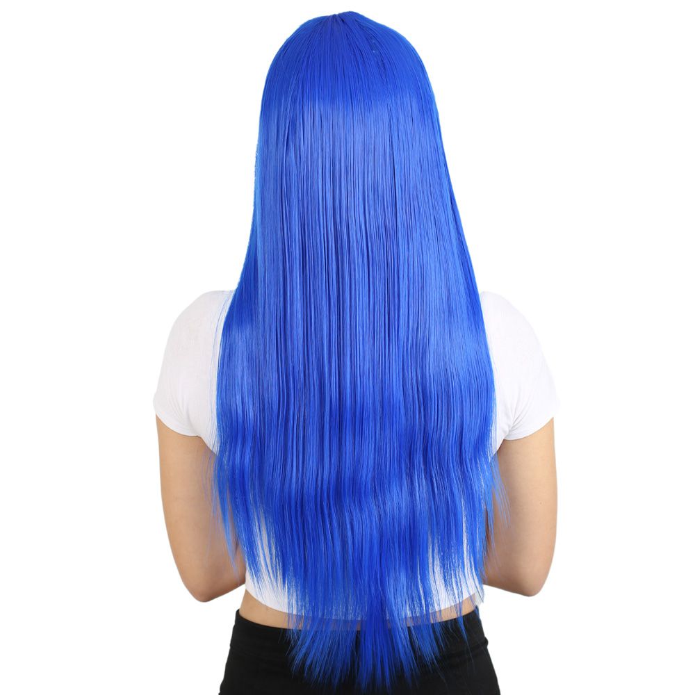 Kanekalon Fiber Synthetic Wig with Long Bangs / Dark Blue