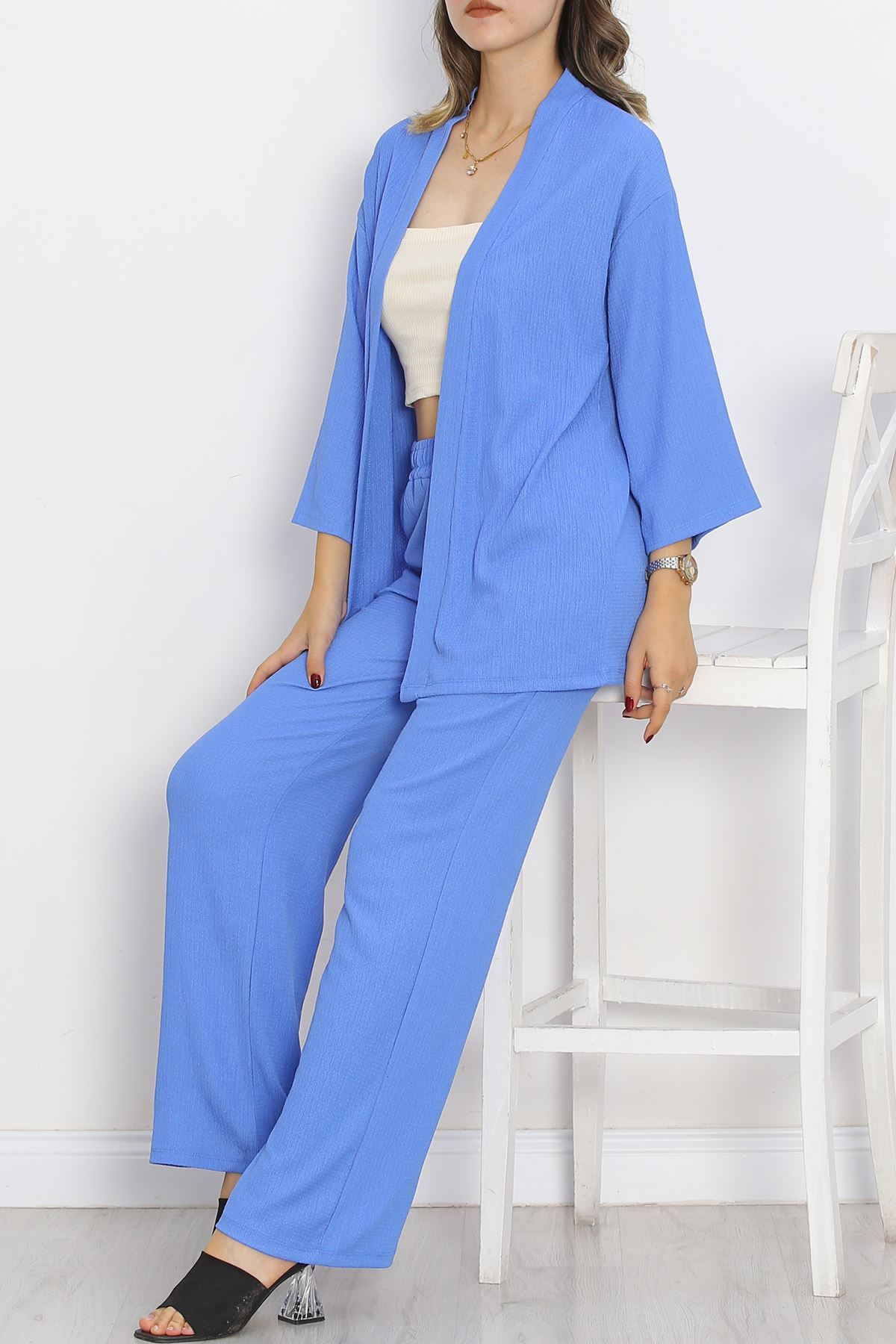 Long Kimono Suit Blue