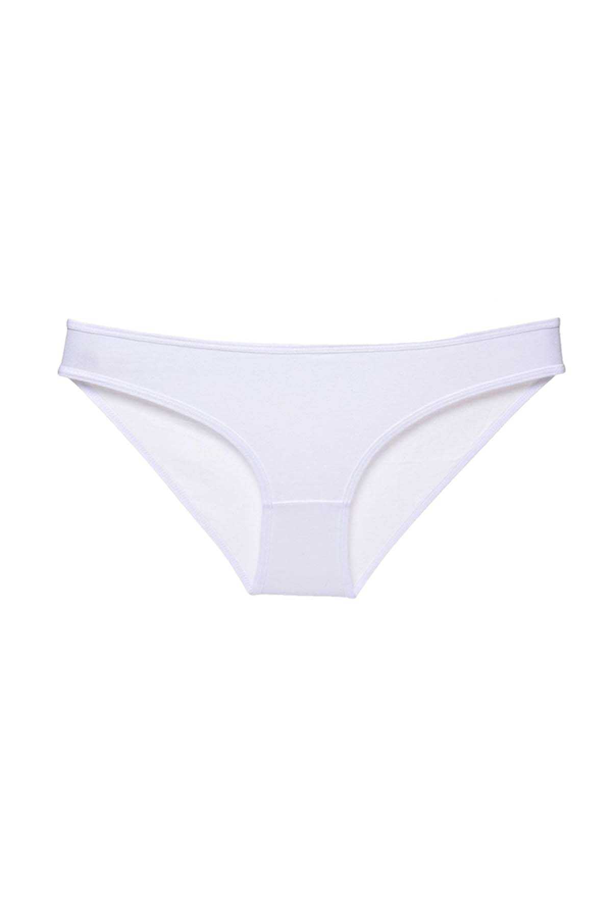 White Women's Casual Cotton Lycra Portable Emergency Slip Panties In Customized Pouch