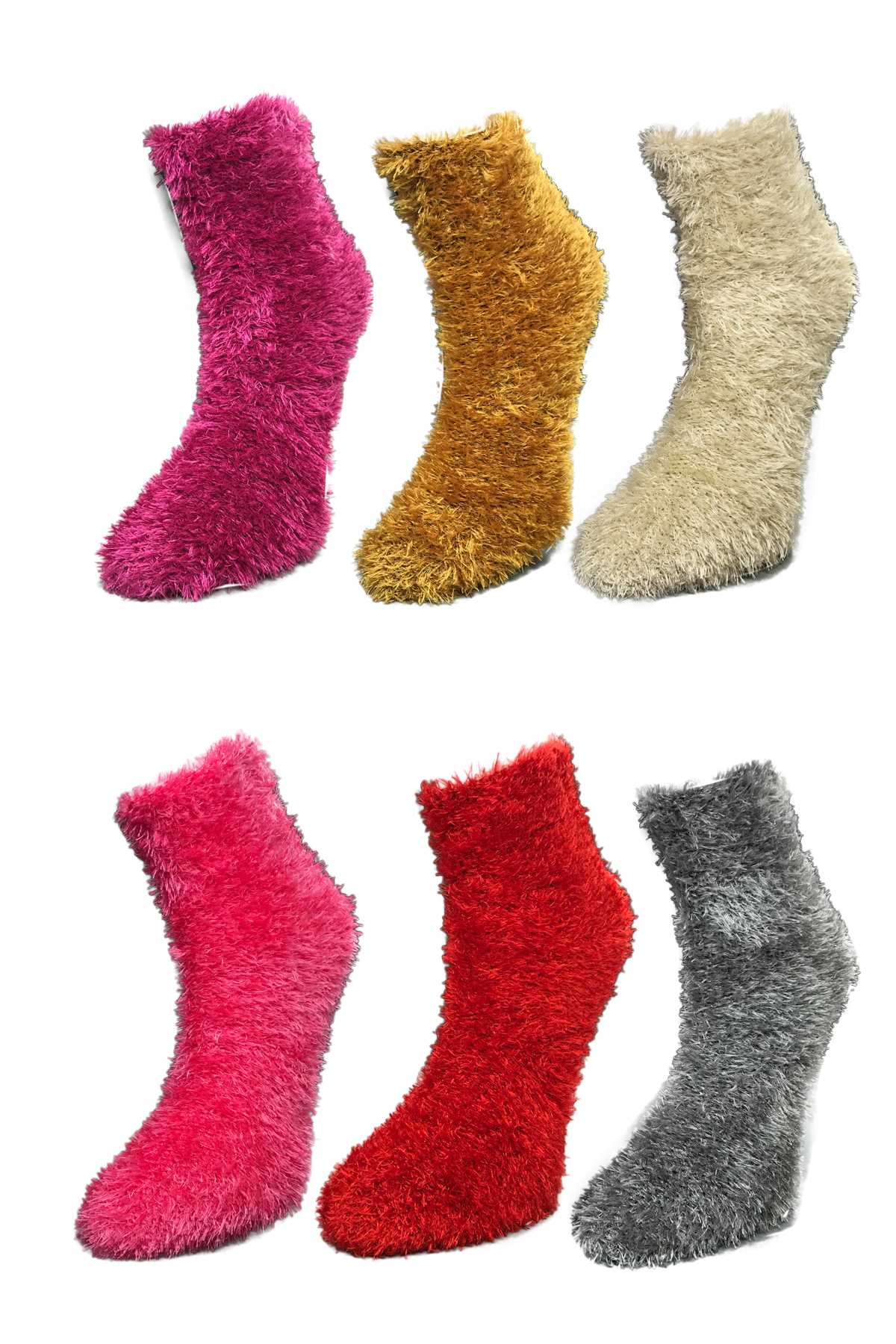 6 Pcs Seamless Fuzzy Warm House Socks