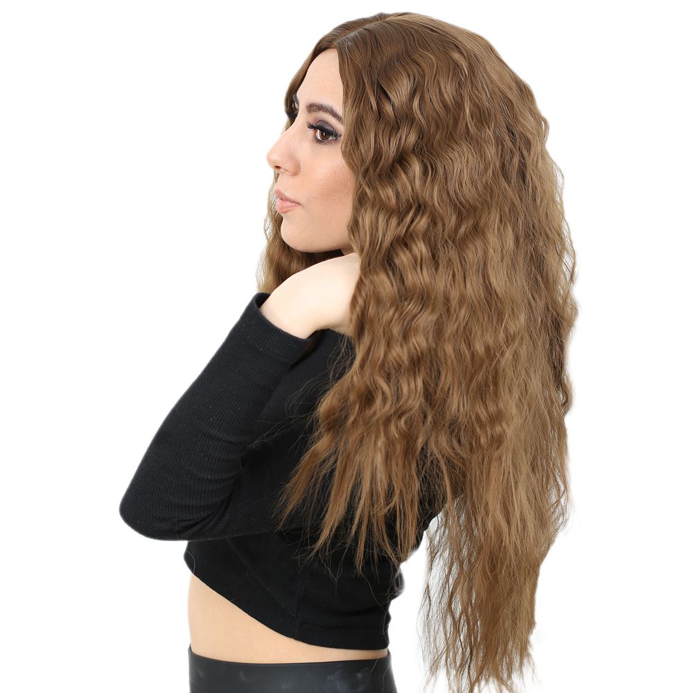 Fluffed Wavy Long Kanekalon Fiber Synthetic Wig / Auburn