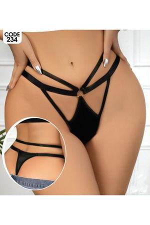 Women's Fancy Lingerie Thong Panties Perfect Fall D234 Black