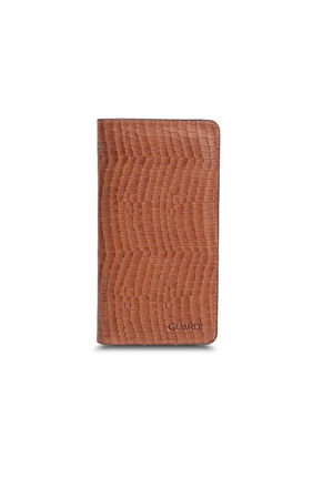 Plus Phone Entry Taba-Coffee Texas Print Leather Unisex Wallet